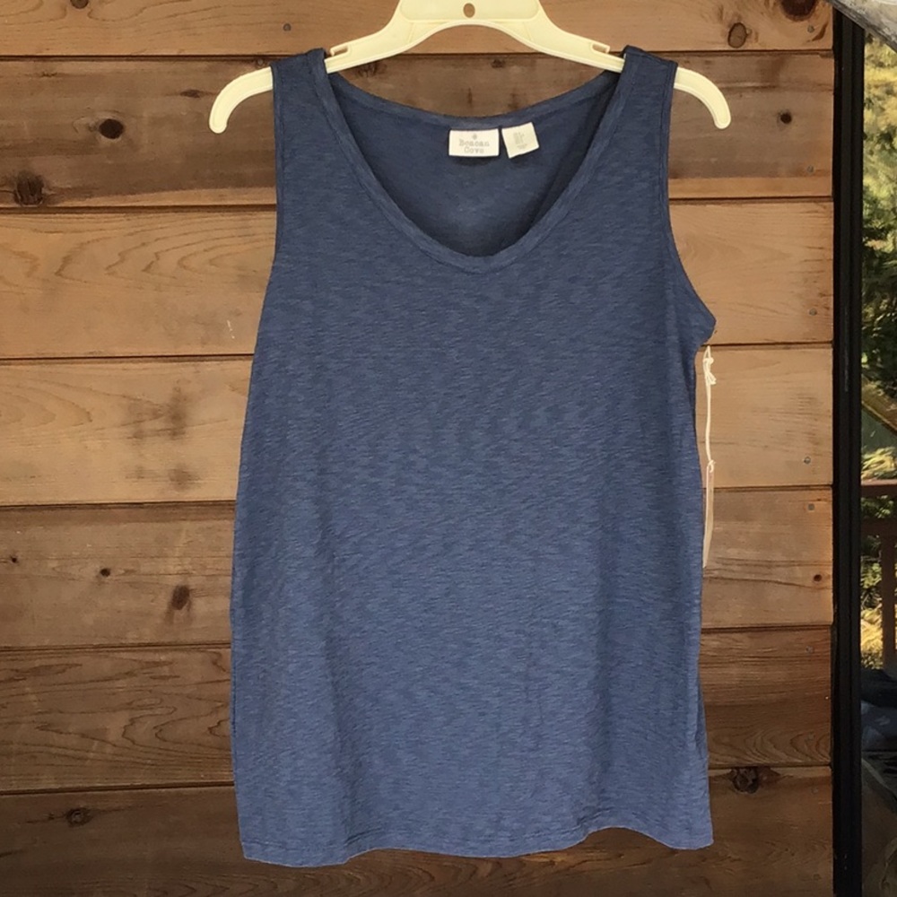 Beacon Cove Navy Tank NWT Sz S